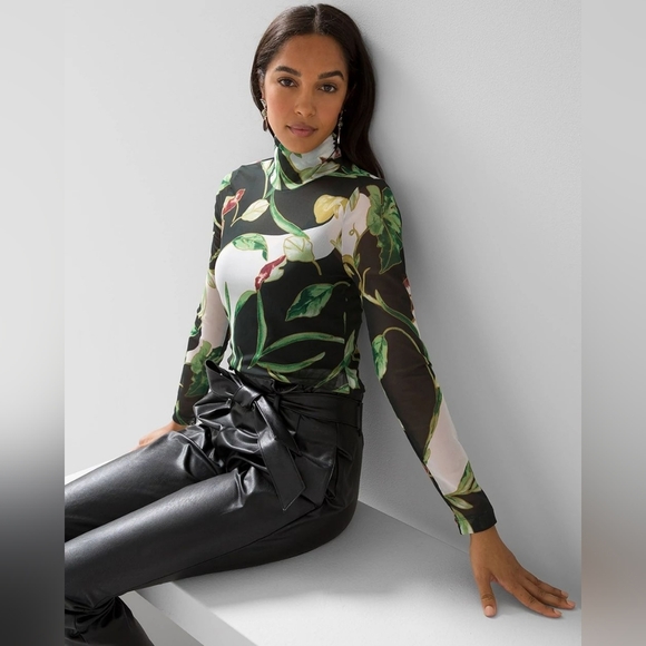 White House Black Market Tops - Stunning Sheer Tropical Print White House Black Market top, Never worn! NWOT